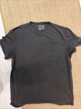 Faherty Charcoal Pocket Crew Short Sleeve Tee